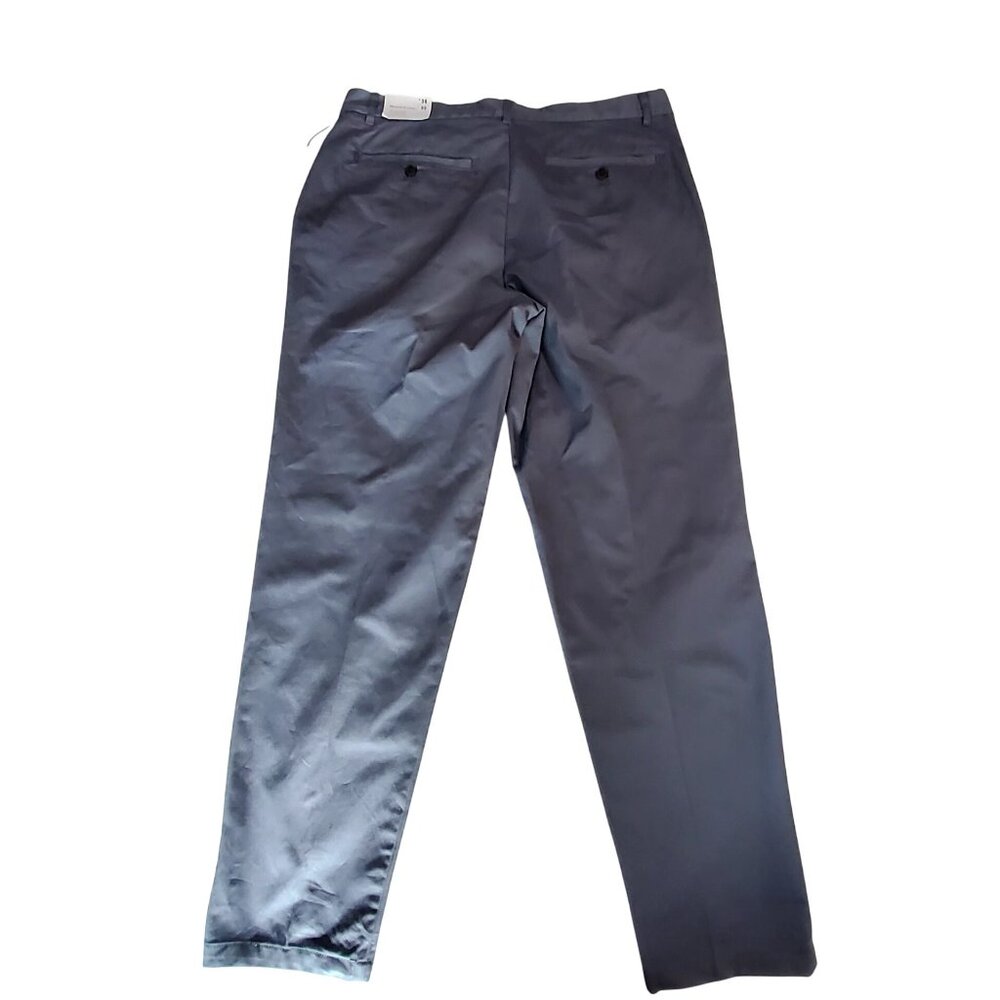 Good Fellow Pleated Trouser Mens Cotton Stretch Slim Tapered Leg Chinos W36 L32 - Picture 2 of 12